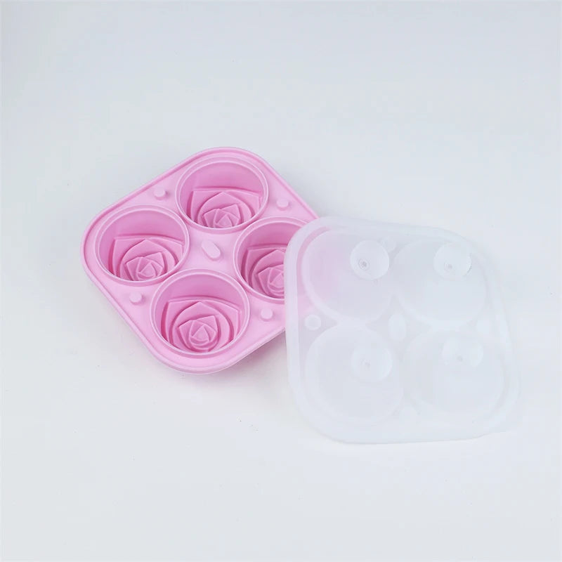 Close-up of a vibrant 3D rose-shaped silicone mould, showcasing intricate petal details. Ideal for creating elegant, flower-shaped chocolates, ice cubes, candles, or baked goods. Food-grade, flexible, and easy to clean.
