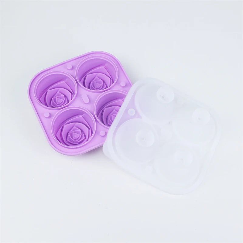 Close-up of a vibrant 3D rose-shaped silicone mould, showcasing intricate petal details. Ideal for creating elegant, flower-shaped chocolates, ice cubes, candles, or baked goods. Food-grade, flexible, and easy to clean.